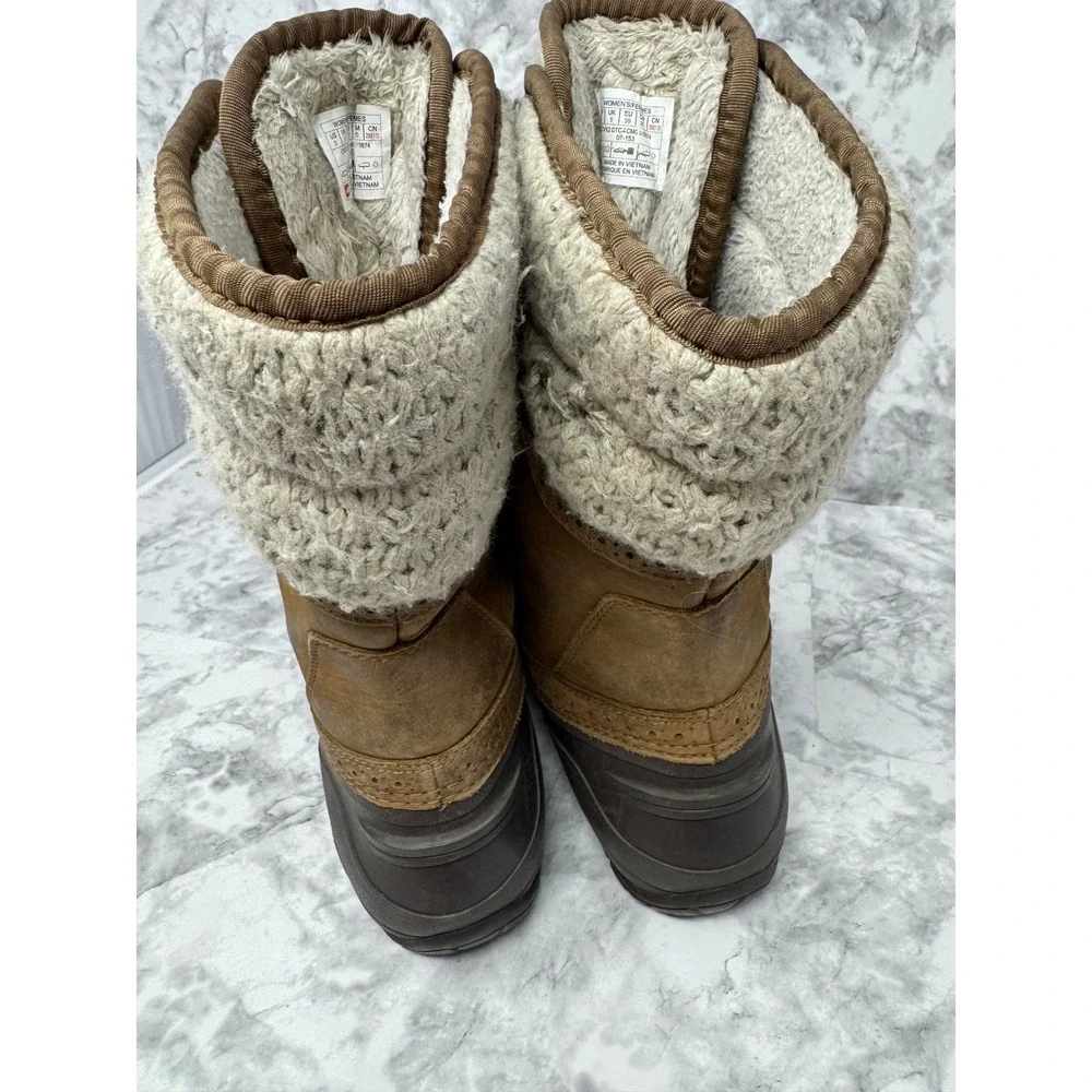 The North Face Shellista II Mid Boots Brown Leather Winter Snow CVX2 Womens 8